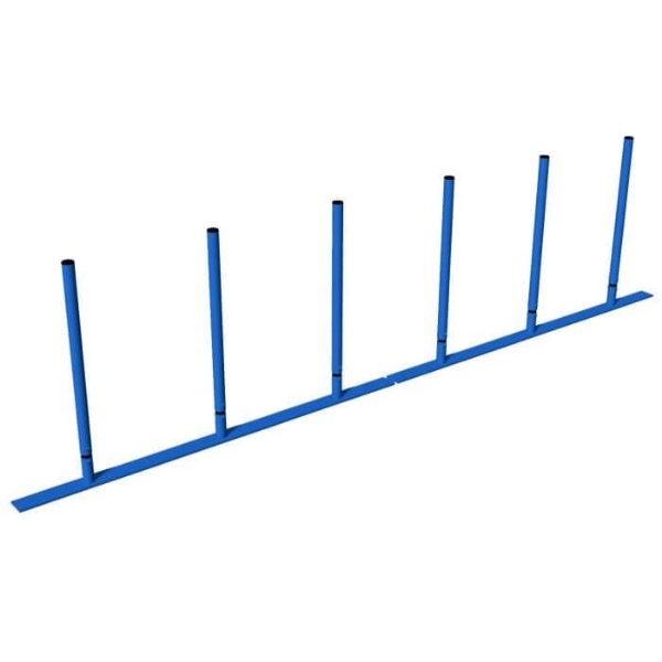 Weave Posts Agility Dog Park Equipment - Set of 6 - Blue