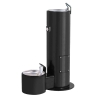 Cylindrical Dog Park Drinking Fountain for Both People and Pets - Black