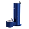 Cylindrical Dog Park Drinking Fountain for Both People and Pets - Royal Blue