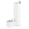 Cylindrical Dog Park Drinking Fountain for Both People and Pets - White