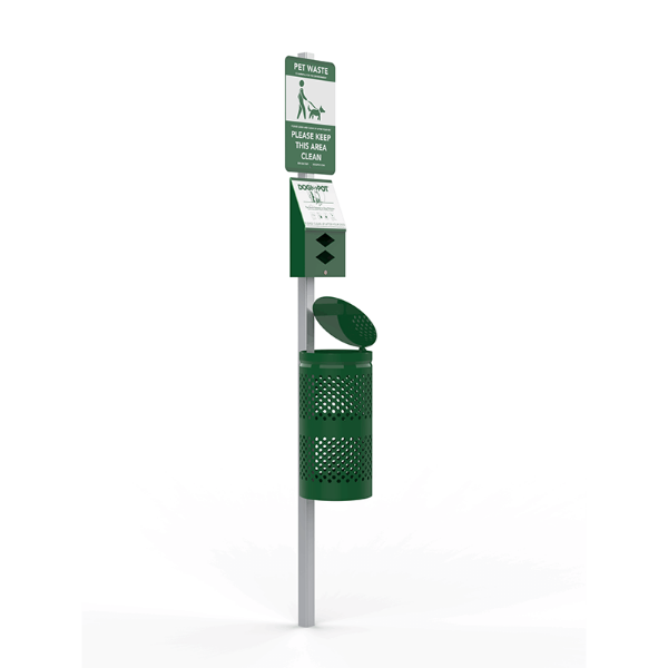 Dogipot All Aluminum Pet Stations with Lid - Green