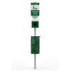 Dogipot Pet Station, Aluminum with Header Pack Bag Dispenser - Green