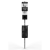 Dogipot Pet Station, Aluminum with Header Pack Bag Dispenser - Black
