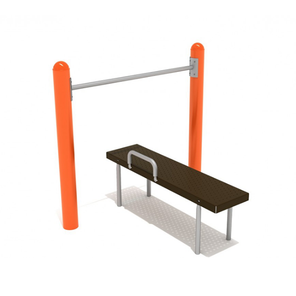 Assisted Chin Up Bar with Bench Outdoor Fitness Equipment