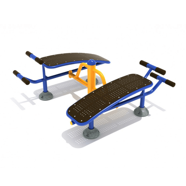 Double Station Sit Up Bench Park Fitness Equipment 