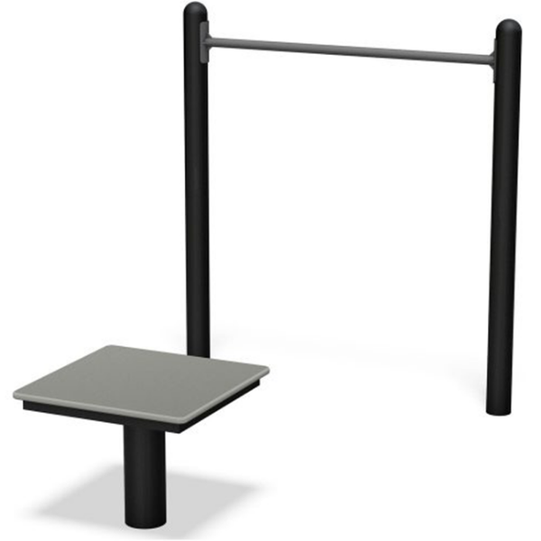 Horizontal Chin-Up Station for Public Areas Powder-Coated Steel Frame