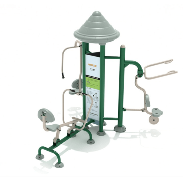 Triple Station Royal Upper Body Combo Station Outdoor Gym Equipment - Front