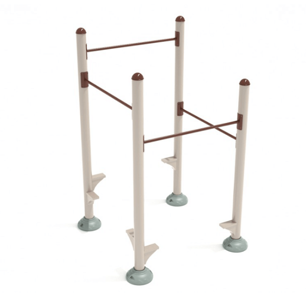 Inclined Quadruple Station Chin Up Bars Outdoor Fitness Equipment