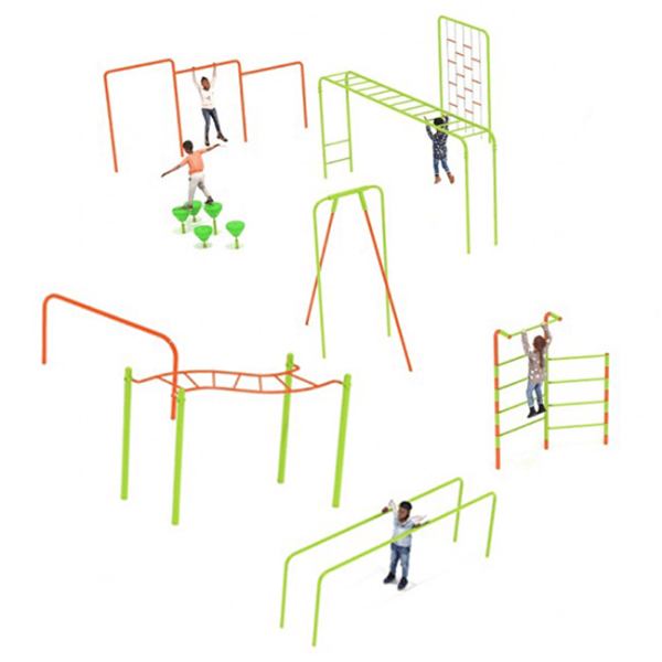 9 Piece Advanced Kids Gym Course Fitness Playground Equipment
