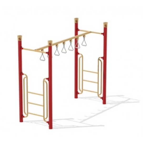 8 Foot Trapeze Ring Overhead Ladder Outdoor Gym Equipment for Kid