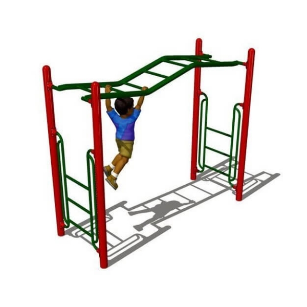 8 Foot Wavy Straight Rung Overhead Ladder Fitness Playground Equipment