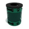 32 Gallon Paws & Bones Expanded Metal Dog Park Trash Can  - Green