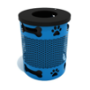 32 Gallon Paws & Bones Expanded Metal Dog Park Trash Can  - Blue
