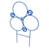 Dog Park Three Hoop Dog Jump - Powder Coated - Blue