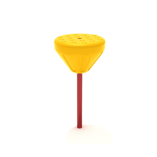 Single Pebble Balance Playground Equipment - Ages 2 to 12 Yrs. - Yellow on Red
