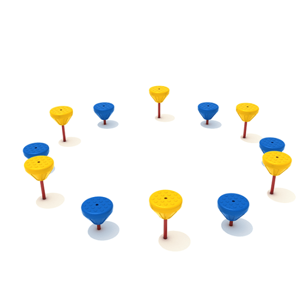 Pebble Path Balance Playground Equipment - Set of 12 - Ages 2 to 12 Yrs. - Primary