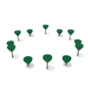Pebble Path Balance Playground Equipment - Set of 12 - Ages 2 to 12 Yrs. - Green on Brown