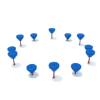 Pebble Path Balance Playground Equipment - Set of 12 - Ages 2 to 12 Yrs. - Blue on Red