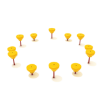 Pebble Path Balance Playground Equipment - Set of 12 - Ages 2 to 12 Yrs. - Yellow on Red