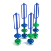 PFS029 - Mikros Pod Freestanding Playground Climber - Set of 4 - Ages 2 to 12 Yrs. - Blue with Blue and Green