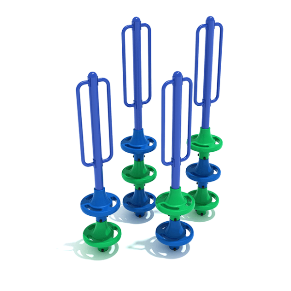 PFS029 - Mikros Pod Freestanding Playground Climber - Set of 4 - Ages 2 to 12 Yrs. - Blue with Blue and Green