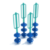 PFS029 - Mikros Pod Freestanding Playground Climber - Set of 4 - Ages 2 to 12 Yrs. - Teal with Blue