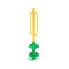 2 Pods Freestanding Playground Climber - Ages 2 to 12 Yrs. - Yellow on Light Green