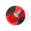 Single Pirouette Playground Spinner - Ages 2 to 12 Yrs. - Red Top