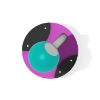 Single Pirouette Playground Spinner - Ages 2 to 12 Yrs. - Purple Top