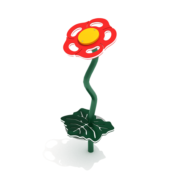 Flower Stepper with Leaf Stepping Stone Playground Equipment- Single - Ages 2 to 12 Yrs. - Red