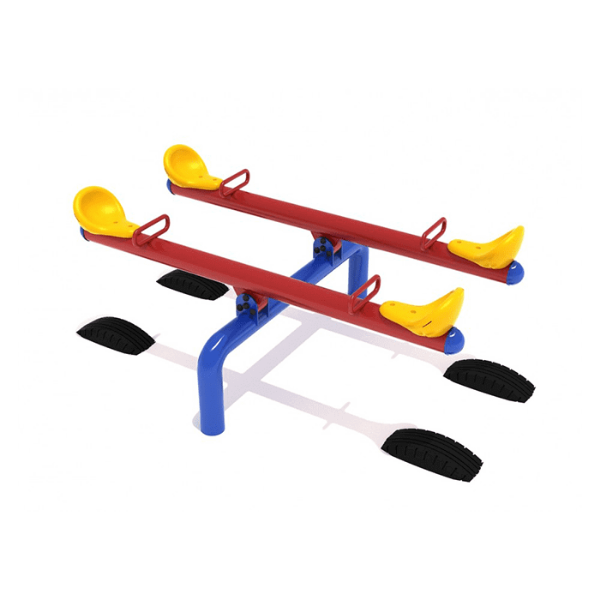 PFS081 - Classic 4 Seat Seesaw Playground Equipment - Ages 5 to 12 Yrs.