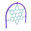 PGS011 - Sunrise Climbing Playground Equipment - Ages 5 to 12 Yrs. - Teal on Purple