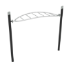 Curved Overhead Horizon Playground Monkey Bars with Single Post - Ages 5 to 12 Yrs. - Grey on Black