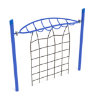 PGS025 - Curved Overhead Inverted Horizon with Rope Playground Climber with Single Post - Ages 5 to 12 Yrs. - Blue on Blue