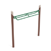 Rocker Bar Overhead Playground Monkey Bars with Single Post - Ages 5 to 12 Yrs. - Green on Brown