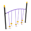 PGS028 - Tilted Lily Pad Bridge Balance Playground Equipment with Single Post - Ages 5 to 12 Yrs. -  Yellow, Purple, Black