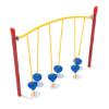 PGS029 - Tilted Pebble Bridge Balance Playground Equipment with Single Post - Ages 5 to 12 Yrs. - Blue, Yellow, Red