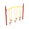 PGS029 - Tilted Pebble Bridge Balance Playground Equipment with Single Post - Ages 5 to 12 Yrs. - Tan, Yellow, Red