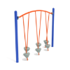 PGS029 - Tilted Pebble Bridge Balance Playground Equipment with Single Post - Ages 5 to 12 Yrs. - Gray, Orange, Blue