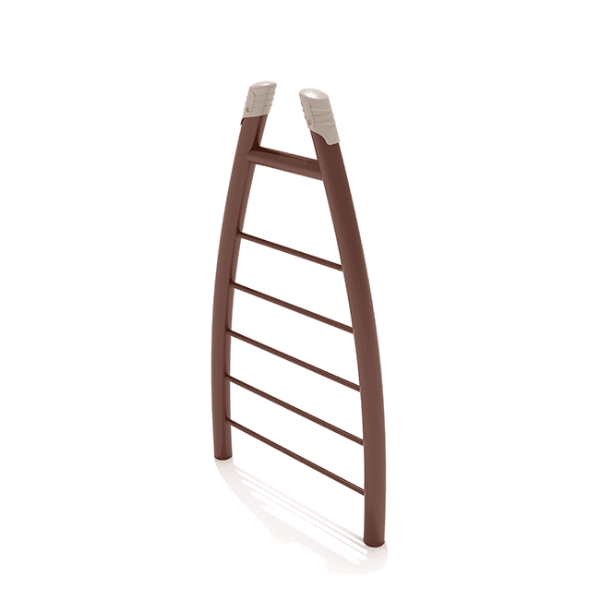 PGS034 - Straight Rung Vertical Playground Ladder with Curved Post - Ages 5 to 12 Yrs. - Brown