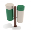 PMC001N - Bongo Drums Musical Playground Equipment - Ages 2 to 12 Yrs. - Back - Neutral