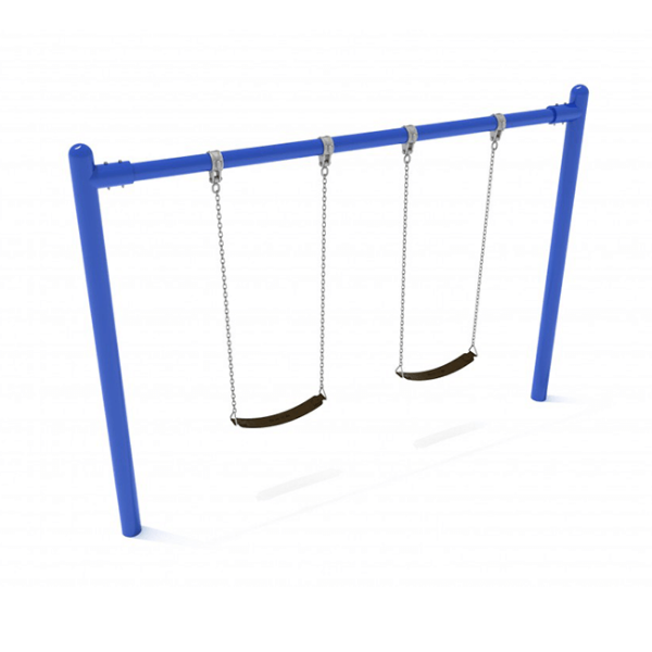 PSW001WS - 1 Bay with 2 Belt Seats - 8 Ft. High Elite Single Post Swing Set - Blue