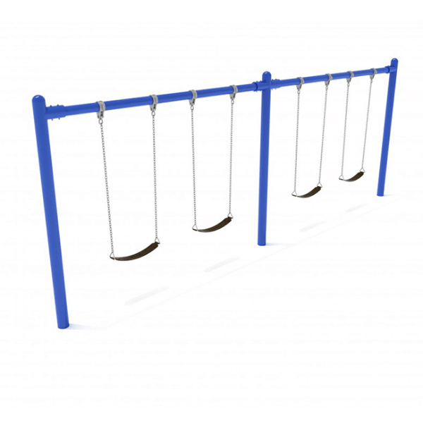 PSW002WS - 2 Bay with 4 Belt Seats - 8 Ft. High Elite Single Post Swing Set - Blue
