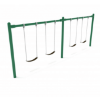 PSW002WS - 2 Bay with 4 Belt Seats - 8 Ft. High Elite Single Post Swing Set - Green