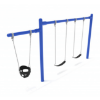 PSW110WS - 1 Bay Plus 1 Cantilever with 2 Belt Swings and 1 Toddler Seat - 7/8 Ft. High Elite Swing Set - Blue