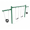 PSW120WS - 1 Bay Plus 2 Cantilever with 2 Belt Swings and 2 Toddler Seat - 7/8 Ft. High Elite Swing Set - Green