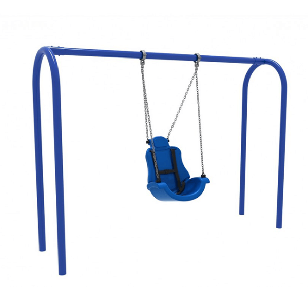 PSWAS001WS - 1 Bay with 1 Adaptive Swing - 8 Ft. High Elite Arched Post Swing Set - Blue