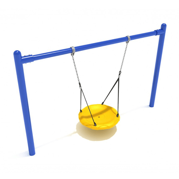 PSWNT002WS - 1 Bay with 1 Nest Swing -7 Ft. High Elite Single Post Swing Set - Blue