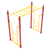 PTC001 - Straight Rung Horizontal Ladder Playground Monkey Bars- Ages 5 to 12 Yrs. - Yellow on Red