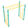 PTC001 - Straight Rung Horizontal Ladder Playground Monkey Bars- Ages 5 to 12 Yrs. - Yellow on Teal